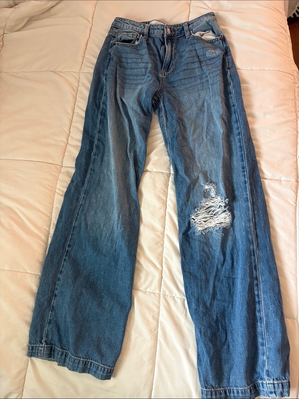 Classic Blue Distressed Women's Jeans